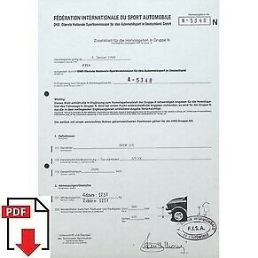 1988 BMW 325iX FIA homologation form PDF download